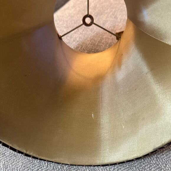 Antique Brown Lamp Shade Silk Metal Embellished Ribbon - Picture 4 of 11